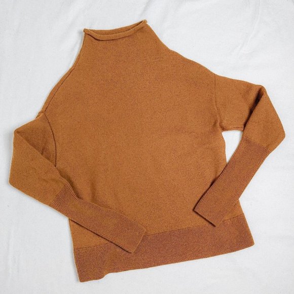 WILFRED | Cyprie Sweater Wool Mock Neck Brown Cropped Jumper xs Aritzia - Picture 3 of 10
